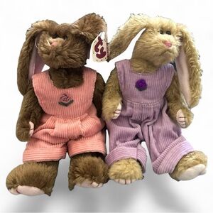 🐰 Vintage 1993 Ty Attic Treasures Easter Bunny Plush Bundle – Iris & Rose